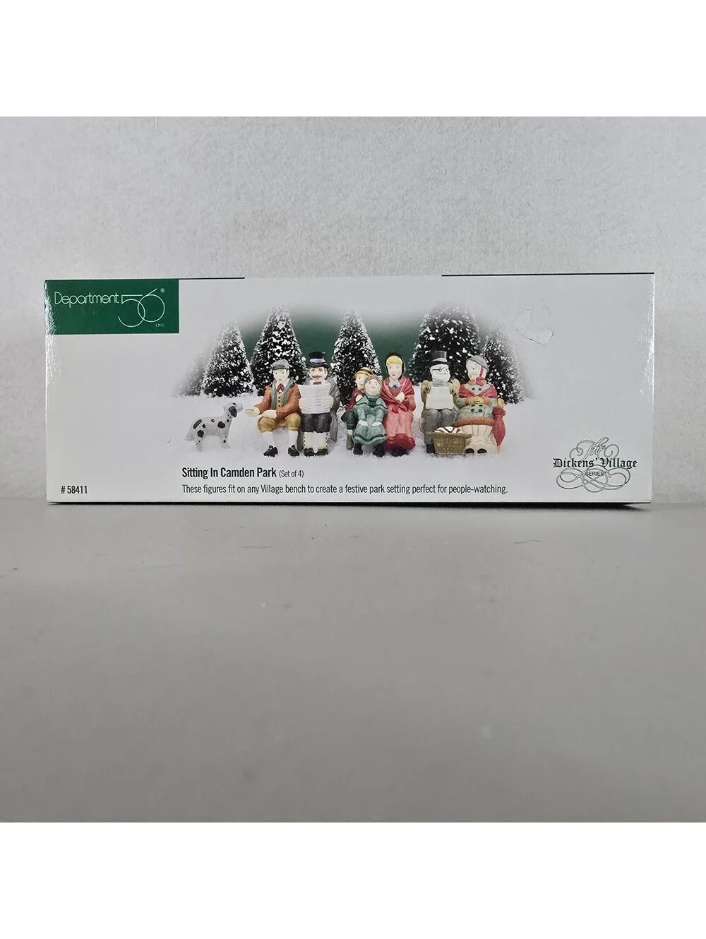 DEPT 56 SITTING IN CAMDEN PARK Set Of 4 -Retired - 58411 With Original Box
